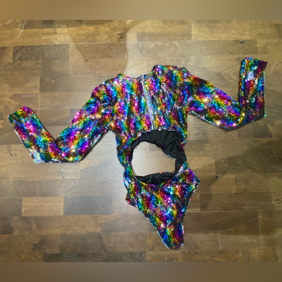 CLUBEX small colourful sequence bodysuit - Picture 2 of 5
